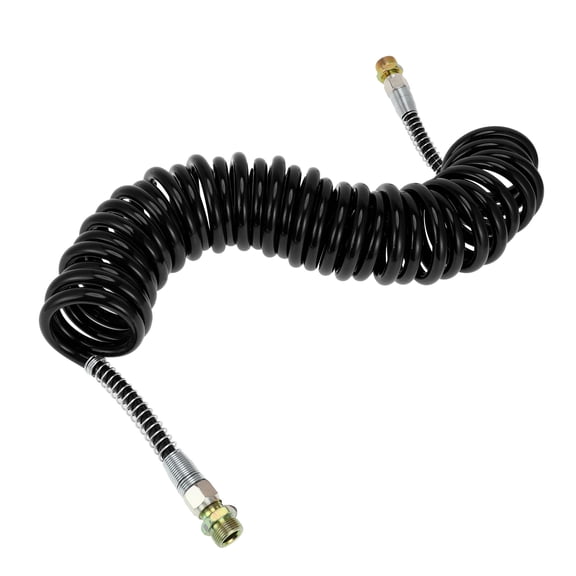 34 Circle Air Brake Hose Oil Cooler Coiled Short Tail Line Brake Coil Cable for Trucks Tractors Assembly with M22x1.5 NPT Fitting Green 31FT