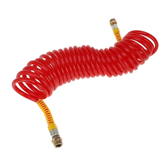 34 Circle Air Brake Hose Oil Cooler Coiled Short Tail Line Brake Coil Cable for Trucks Tractors Assembly with M22x1.5 NPT Fitting Yellow 28 Feet
