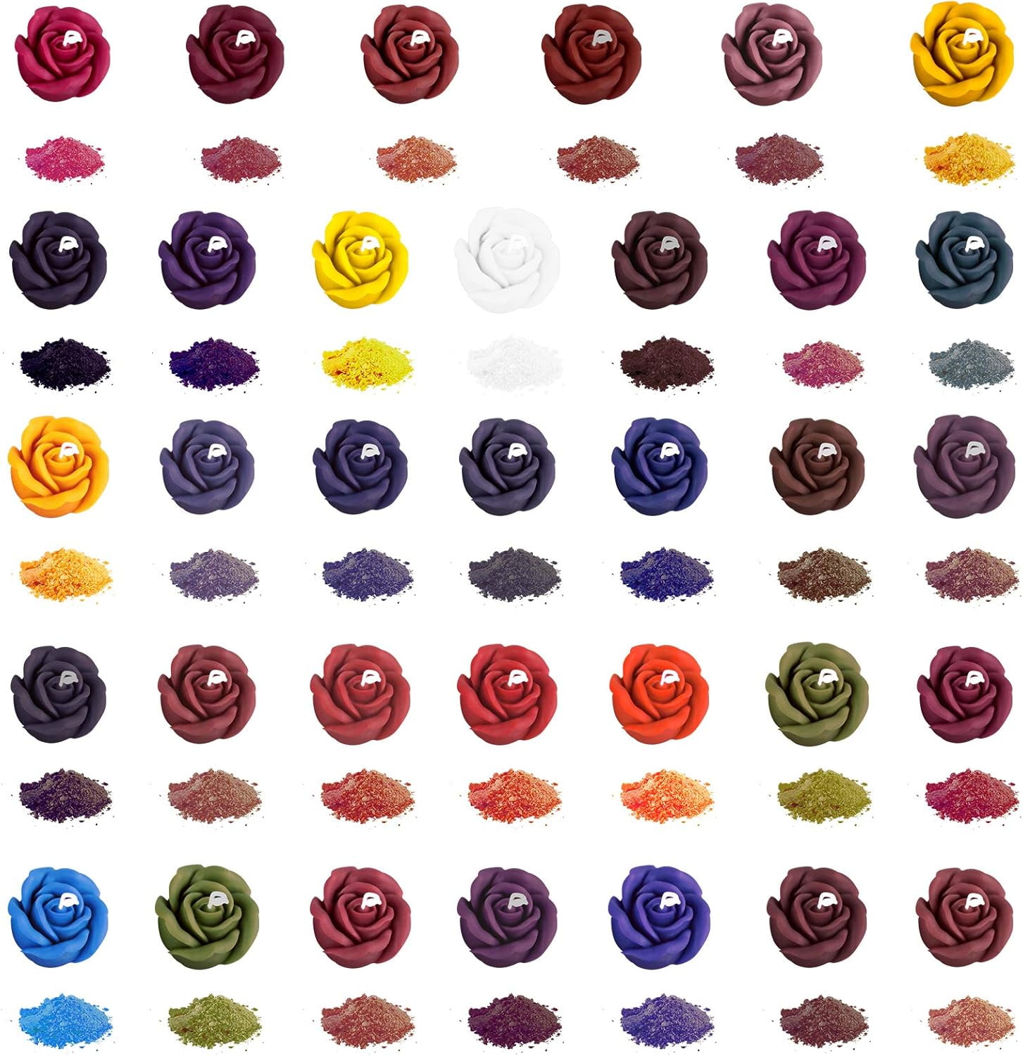 34 Color Wax Dye for Candle Making, Candle Wax Dye Candle Dye Flakes Candle Making Color Chips for DIY Candle Making Supplies, 0.18oz Each