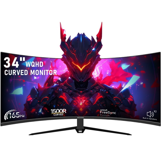 34” Curved Computer Monitor,WFHD 1440P 165Hz 1500R Gaming Monitor,1ms(GTG) with Adaptive Sync
