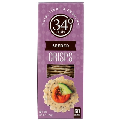 Pack of 12, 34 Degrees Seeded Crisps, 4.5 oz