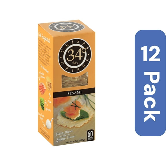 34 Degrees Sesame Crispbreads 4.5 oz (Pack Of 12)