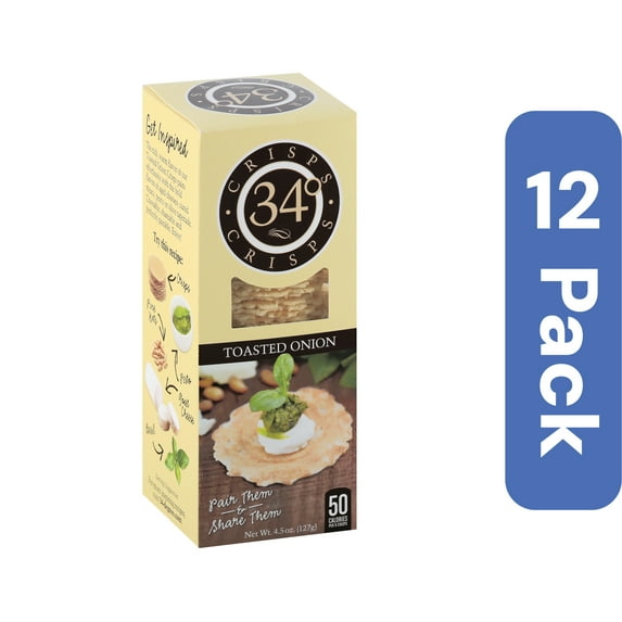 34 Degrees Toasted Onions Crisps 4.5 oz (Pack Of 12)