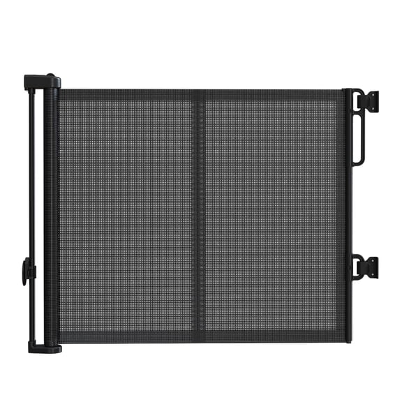 34'' Extra Tall Retractable Baby Gates with Reinforced Strip, 59" Wide Mesh Safety Gate, Dog Gate for Stair, Doorway, Heavy Duty, No Drill, Indoor and Outdoor,Black