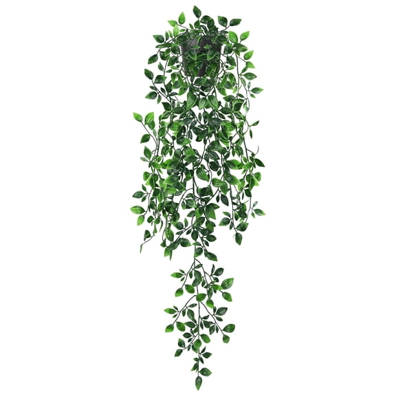 Miracliy 1 Pack Artificial Hanging Mandevilla Vine, Long Green Fake Hanging Plant for Wall Home Decor