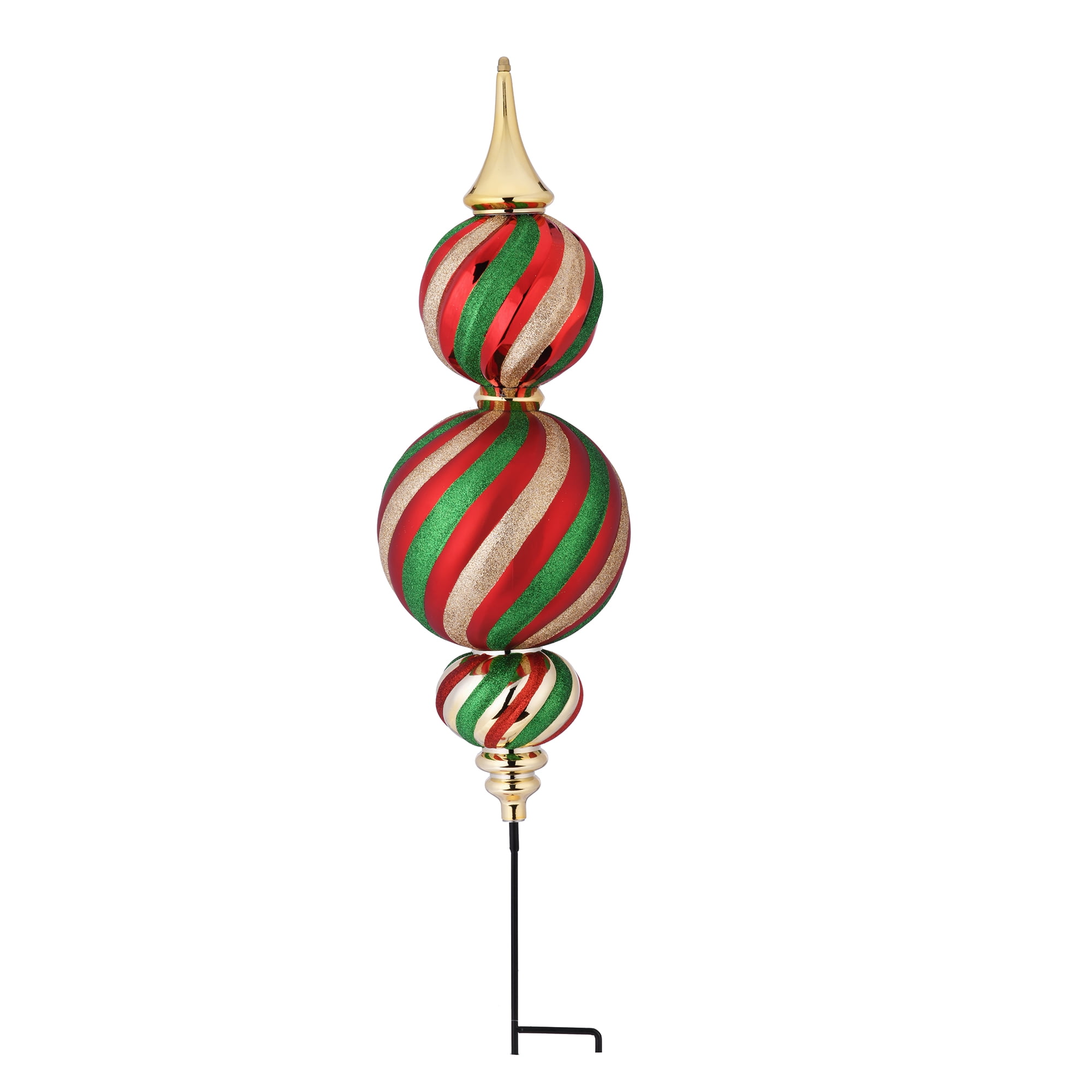 Shop 34" Finial Shatterproof Christmas Ornament Lawn Stake, Red, Green