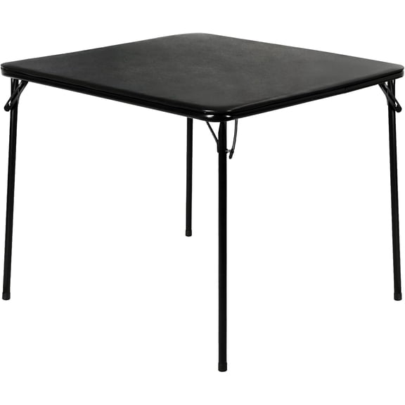 34'' Folding Card Table Square with Soft Padded Tabletop, Portable for Dining Room, Parties, Games, Puzzles, Black