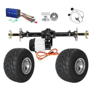34 Go Kart Rear Differential Axle Kit with 72V 1500W Brushless Electric Motor Controller & 11x7.10-5 Rain Tires Wheels + Brake for DIY Racing Go Cart Drift Trike ATV Tricycle Golf Cart