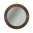 thumbnail image 1 of 34'' Hand Hammered Round Copper Mirror with Hand Forged Rivets, 1 of 2