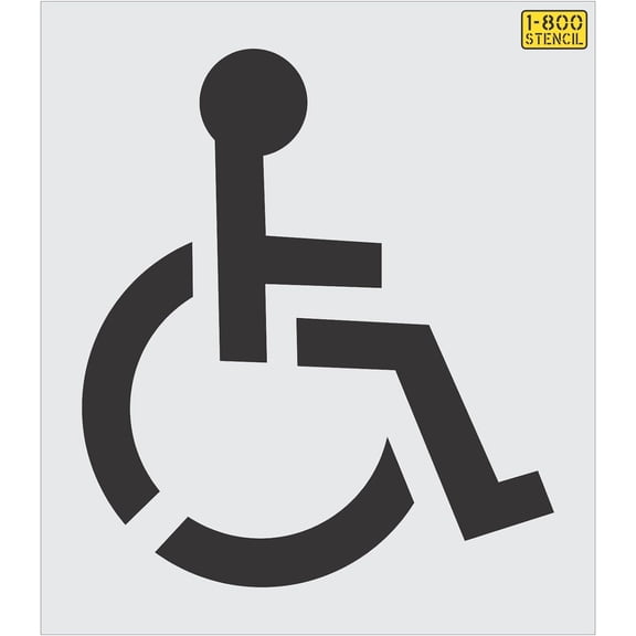 34" Handicap Stencil - 1/16" (.063") Light-Duty LDPE