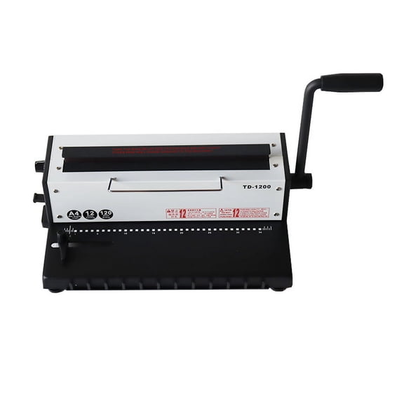 34-Hole 3:1 Spiral Coil Punching Binding Machine Manual Binder Punches 12 Sheets Binds 120 Pages
