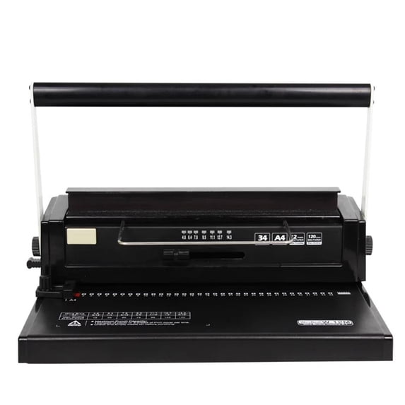 34-Hole Metal Ring Binding Machine Contract Bidding Document Punching And Binding Machine Metal Ring Double Wire Coil Punch ,Easy to Use