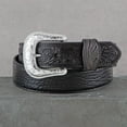 thumbnail image 1 of 34 In Nocona Western Leather Belt Mens Black Tooled Bullhide Black, 1 of 2