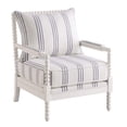 thumbnail image 1 of 34 Inch Accent Chair, Reversible Pillow Backrest, Fabric, White, Navy, 1 of 5