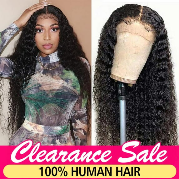 34 Inch Deep Wave Lace Front Wigs Human Hair Hd Lace Frontal Wigs For Black Women Hair 13x6x1 Transparent Lace 250%