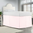 thumbnail image 1 of 34 Inch Drop Full XL Size Dorm Bed Pink Solid Bed Skirt Lightweight Pleated Pattern Split Corner Premium Hotal Quality With Flexible Elastic & Fade Resistent, 1 of 6