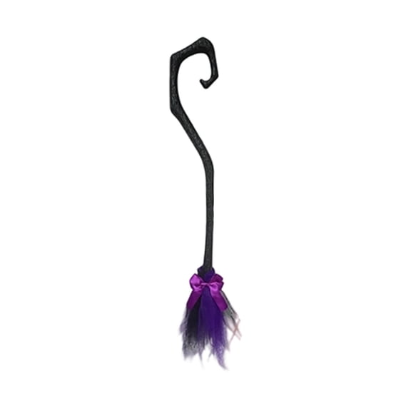 34 Inch Plastic Witch Broomstick for Halloween Party, Witches Broom Prop Decoration, Party Accessory for Women, Halloween Party Supplies Stage Props, 1 Pcs (Orange Bow)