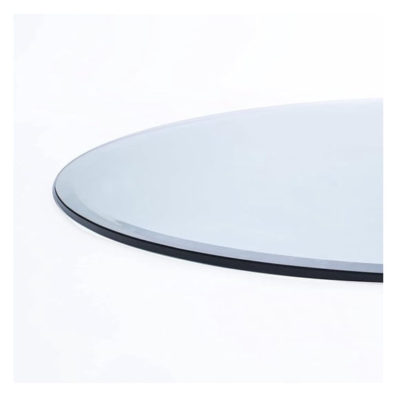 34" Inch Round 1/2" Thick Clear Glass Table Top with Beveled Edge and Tempered Glass, Replacement Glass Table Top, Great for Dining Tables, end Tables, and Outdoor Patio Table Tops or Table