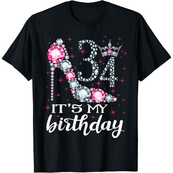34 It's My Birthday 1987 34th Birthday Gift Tee For Womens T-Shirt100% cotton
