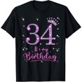 thumbnail image 1 of 34 It's My Birthday 34 Years Old 34th Birthday Women Gift T-Shirt, 1 of 5