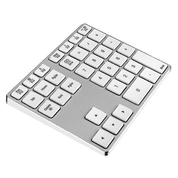 34 Keys Numeric Keypad Wireless Bluetooth Aluminum Alloy Rechargeable Numeric Keypad For External Laptop Computer