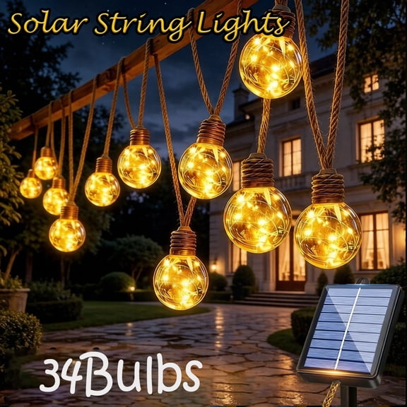 34 Light Bulbs IP44 Retro Rope Lights, 8 Stage Lighting Modes, Suitable for Stage, Dance, Concert, Wedding, Party, Birthday Decorative Lighting