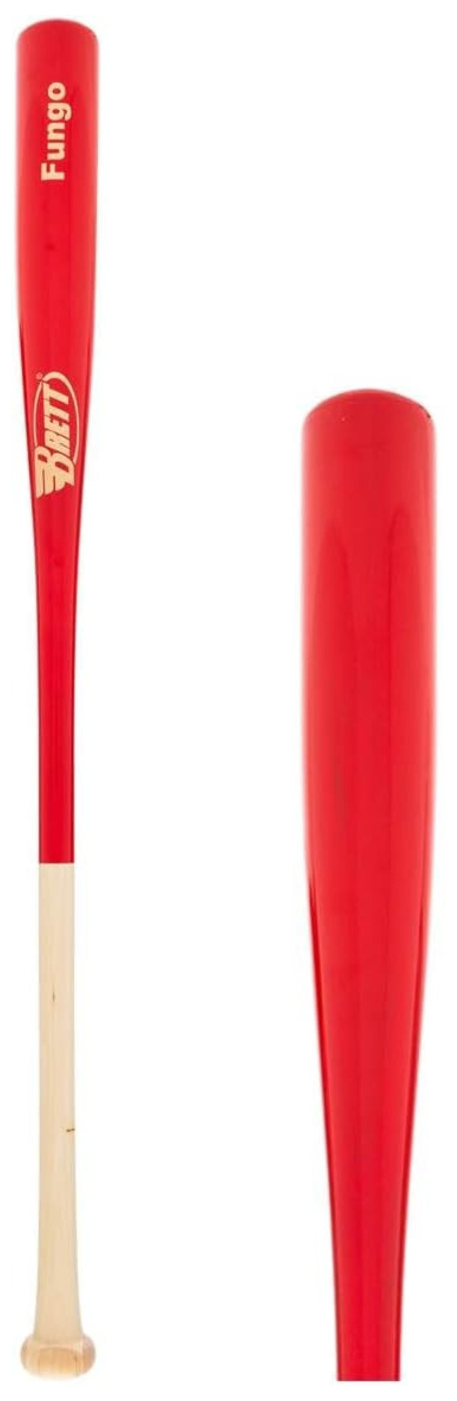 34" Maple Wood Fungo Baseball Bat: BBIFUNGO Natural/Red