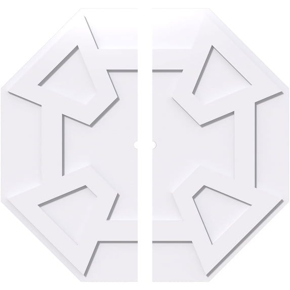 34"OD x 1"ID x 11 3/4"C x 1"P Logan Architectural Grade PVC Contemporary Ceiling Medallion, Two Piece