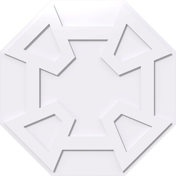 34"OD x 11 3/4"C x 1"P Logan Architectural Grade PVC Contemporary Ceiling Medallion