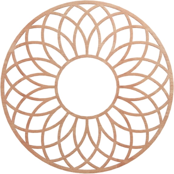 34"OD x 11 5/8"ID x 3/8"T Cannes Wood Fretwork Pierced Ceiling Medallion, Cherry