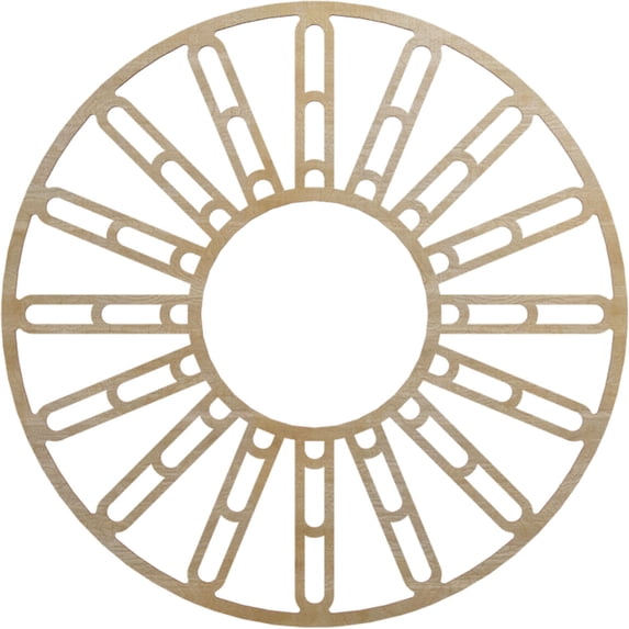 34"OD x 12 3/8"ID x 1/4"T Hale Wood Fretwork Pierced Ceiling Medallion, Hickory