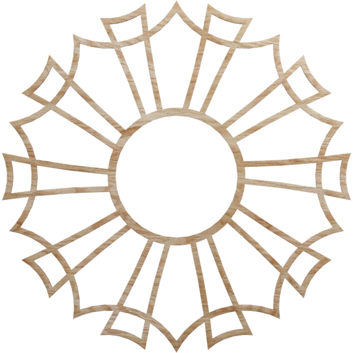 34" Red Oak Unfinished Wood Veneer Ceiling Medallion