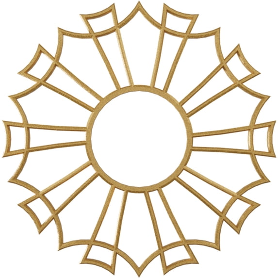 34"OD x 12"ID x 1"P Augustus Architectural Grade PVC Pierced Ceiling Medallion, Gold