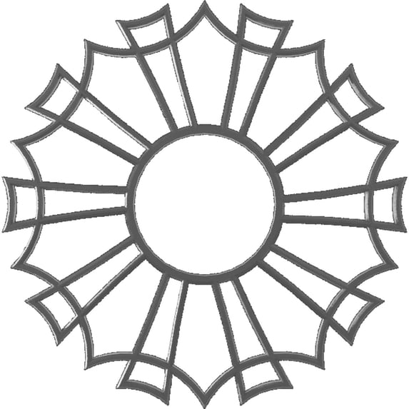 34"OD x 12"ID x 1"P Augustus Architectural Grade PVC Pierced Ceiling Medallion, Nickel