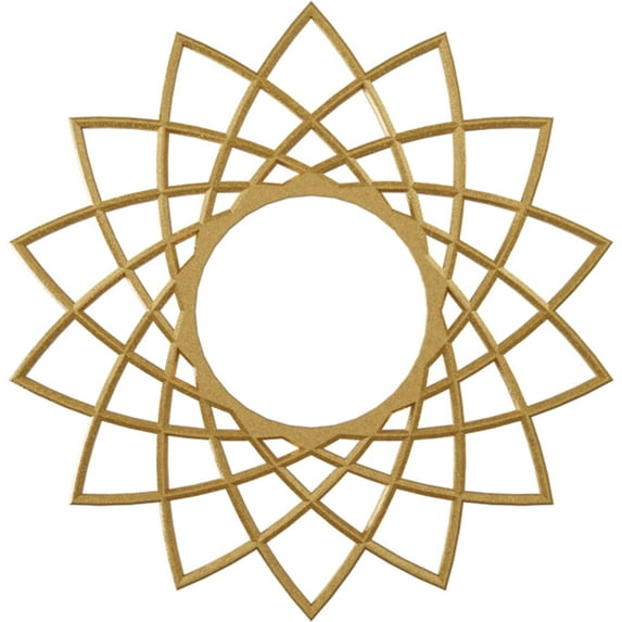 34"OD x 13 1/8"ID x 1"P Eleanor Architectural Grade PVC Pierced Ceiling Medallion, Gold
