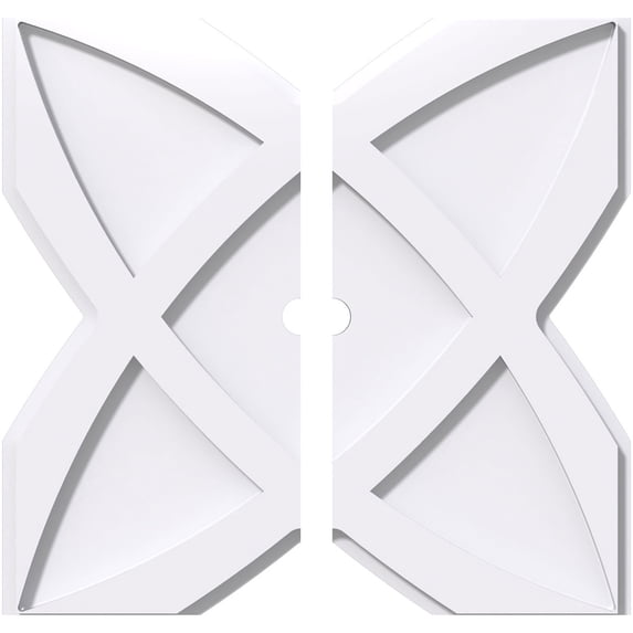 34"OD x 2"ID x 11 3/4"C x 1"P Titus Architectural Grade PVC Contemporary Ceiling Medallion, Two Piece