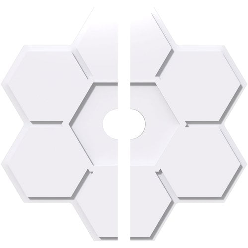 34"OD x 4"ID x 11 3/4"C x 1"P Daisy Architectural Grade PVC Contemporary Ceiling Medallion, Two Piece