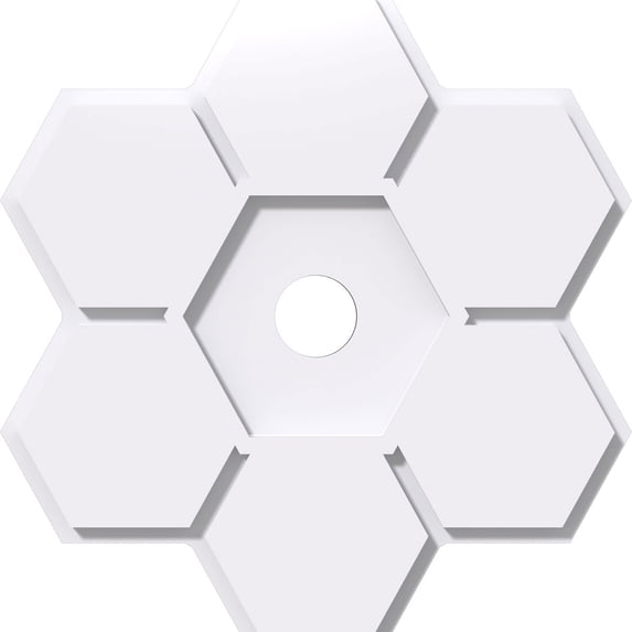 34"OD x 4"ID x 11 3/4"C x 1"P Daisy Architectural Grade PVC Contemporary Ceiling Medallion