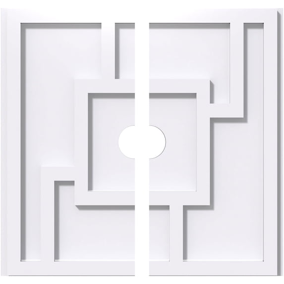 34"OD x 4"ID x 11 3/4"C x 1"P Knox Architectural Grade PVC Contemporary Ceiling Medallion, Two Piece