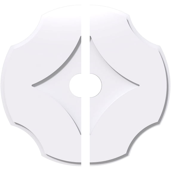 34"OD x 5"ID x 11 3/4"C x 1"P Percival Architectural Grade PVC Contemporary Ceiling Medallion, Two Piece