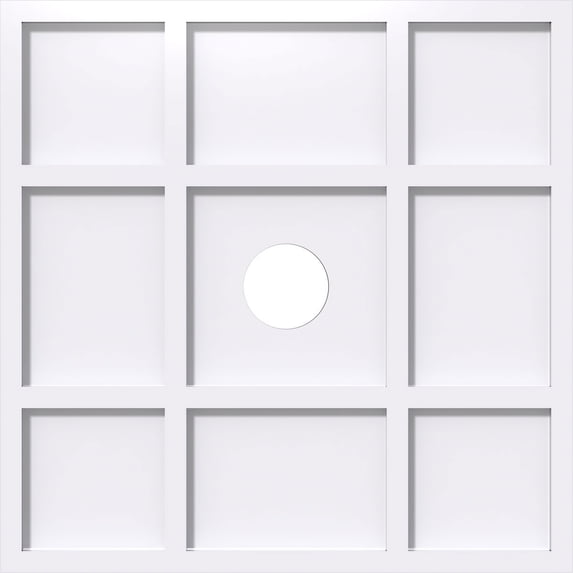 34"OD x 5"ID x 11 3/4"C x 1"P Rubik Architectural Grade PVC Contemporary Ceiling Medallion
