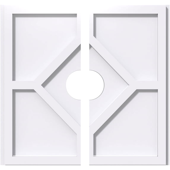 34"OD x 6"ID x 11 3/4"C x 1"P Embry Architectural Grade PVC Contemporary Ceiling Medallion, Two Piece
