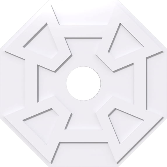 34"OD x 7"ID x 11 3/4"C x 1"P Logan Architectural Grade PVC Contemporary Ceiling Medallion