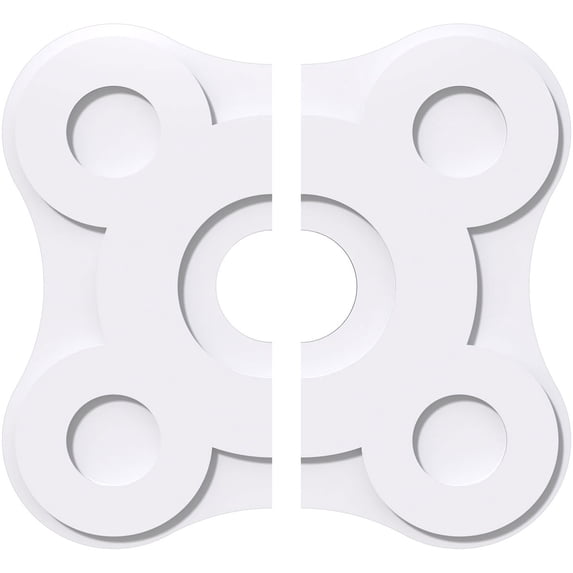 34"OD x 7"ID x 11 3/4"C x 1"P Luna Architectural Grade PVC Contemporary Ceiling Medallion, Two Piece