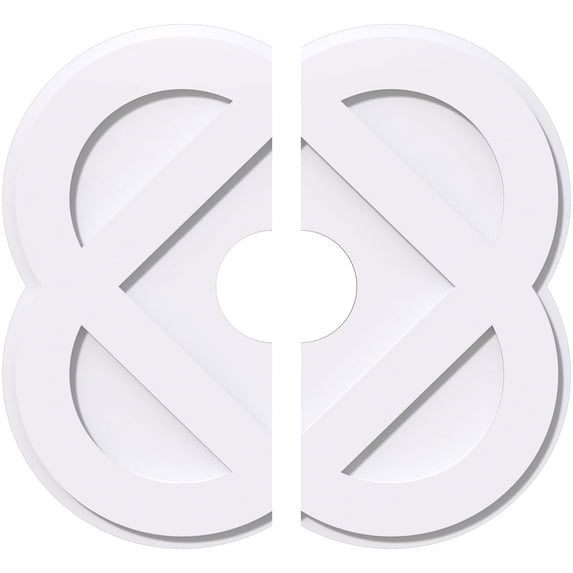 34"OD x 7"ID x 13 1/2"C x 1"P Charlotte Architectural Grade PVC Contemporary Ceiling Medallion, Two Piece