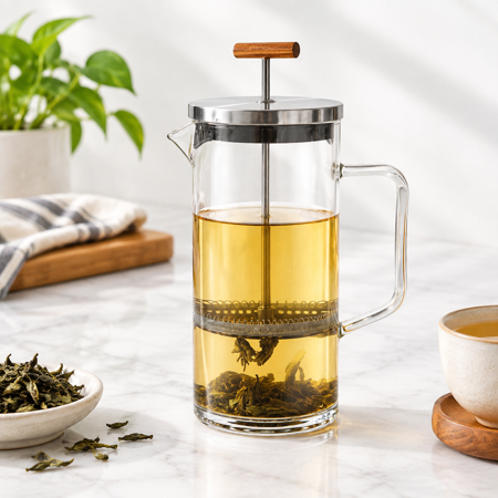 34 OZ Glass Tea Press With Copper Pull Handle and Stainless Steel Filter price history and forecast - Unbranded 644287920646
