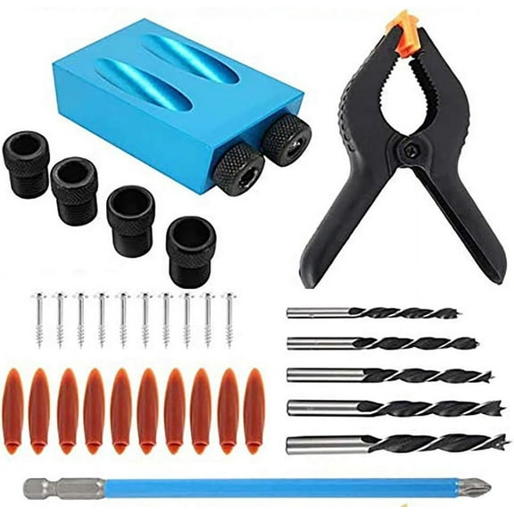 34 Pack Pocket Hole Screw Jig Dowel Drill Joinery Kit Carpenters Wood Woodwork Guides Joint Angle Tool Carpentry Locator Craft