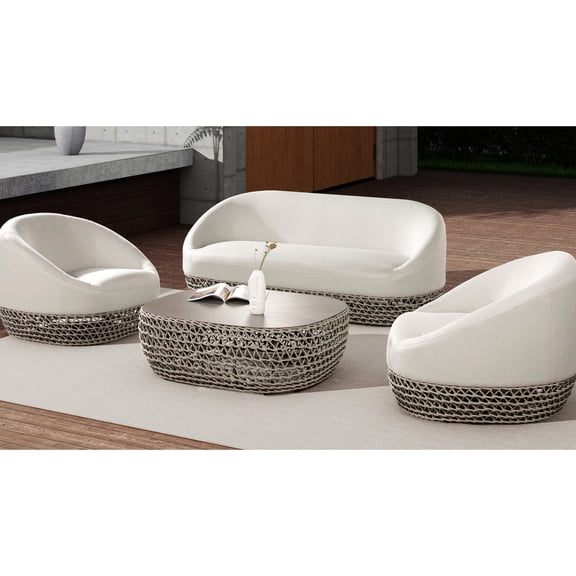 34" Package Width, Light Beige - Bench - Made Furnishing - Patio Coffee Time - Cozy and Sturdy