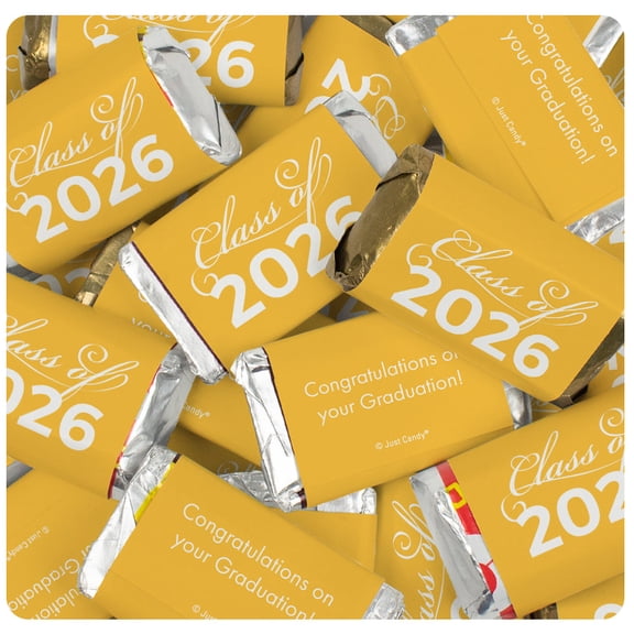 34 Pcs Yellow Graduation Candy Favors Class Of 2026 Wrapped Miniatures (10oz Bag)