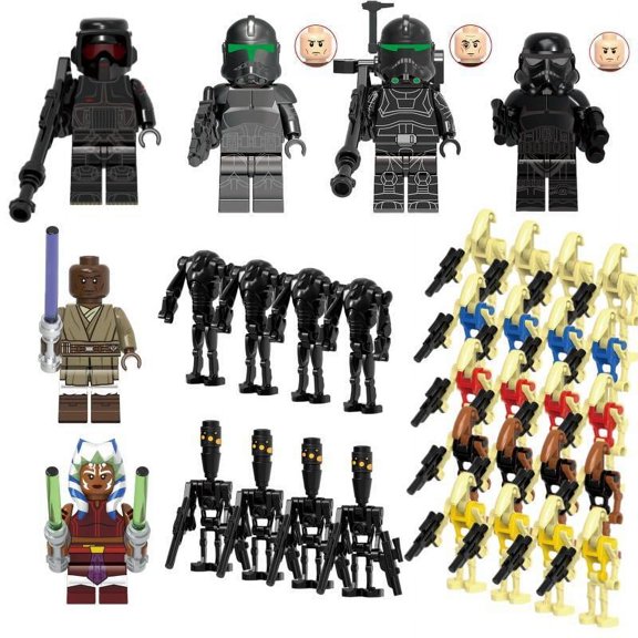 34-Piece Galactic Shadow Troopers Building Block Set 1.77 Inch Space Adventure Figures, Creative Gift for Kids and Sci-Fi Fans